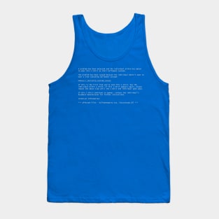 Blue Screen of Death Halloween Costume for Computer Nerds Tank Top